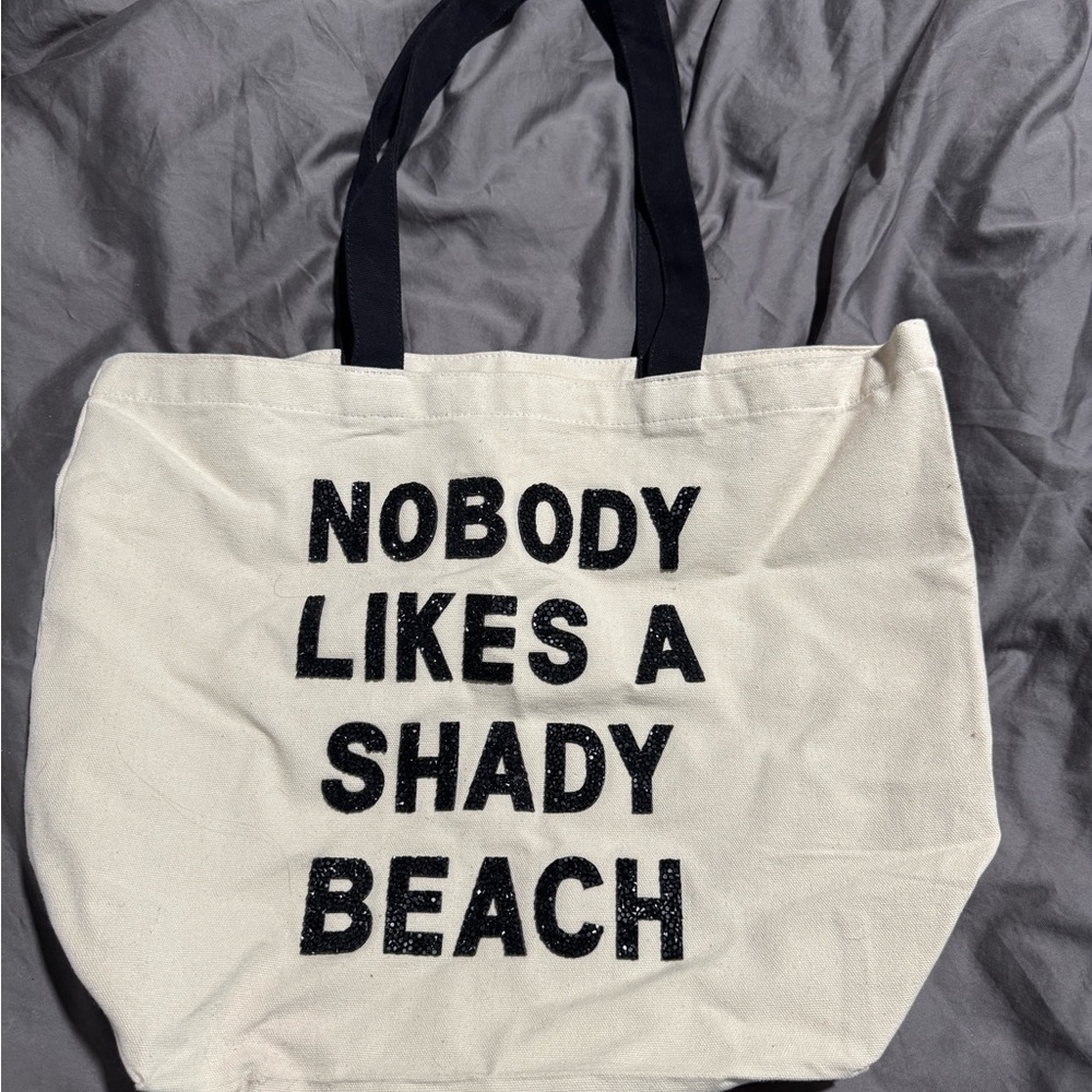 Canvas Tote Bag with Black Handles